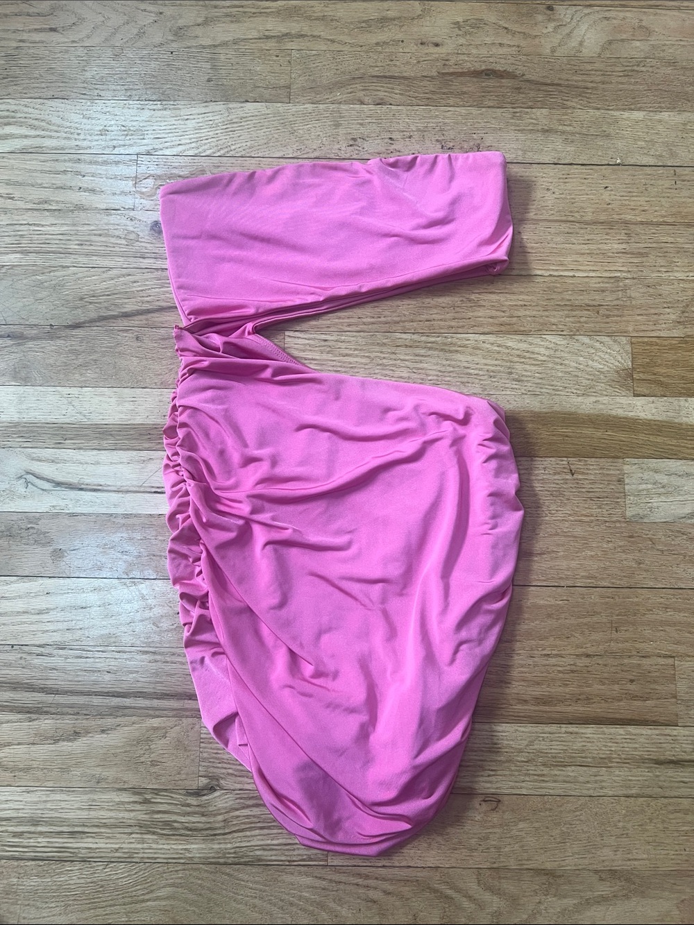 Pink One-Shoulder Mini Dress